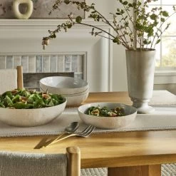 4pc Stoneware Noodle Bowls Cream - Threshold™ Designed With Studio McGee: Scratch-Resistant, Microwave & Dishwasher Safe