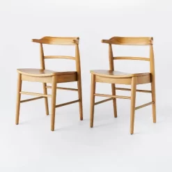 2pk Kaysville Curved Back Wood Dining Chair - Threshold™ Designed With Studio McGee -Threshold GUEST 96181127 0bb6 41a1 999c 8f5d44c53b74