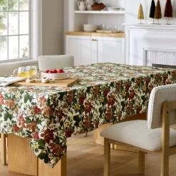 104"x60" Floral Tablecloth - Threshold™ Designed With Studio McGee: Cotton, Machine Washable, Rectangle, Multicolored