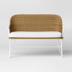 Lenwood Steel Outdoor Patio Garden Bench Brown - Threshold™ Designed With Studio McGee